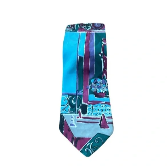 NWT Stefano Milano Silk Henry Matisse Pictures Tie Made in Italy